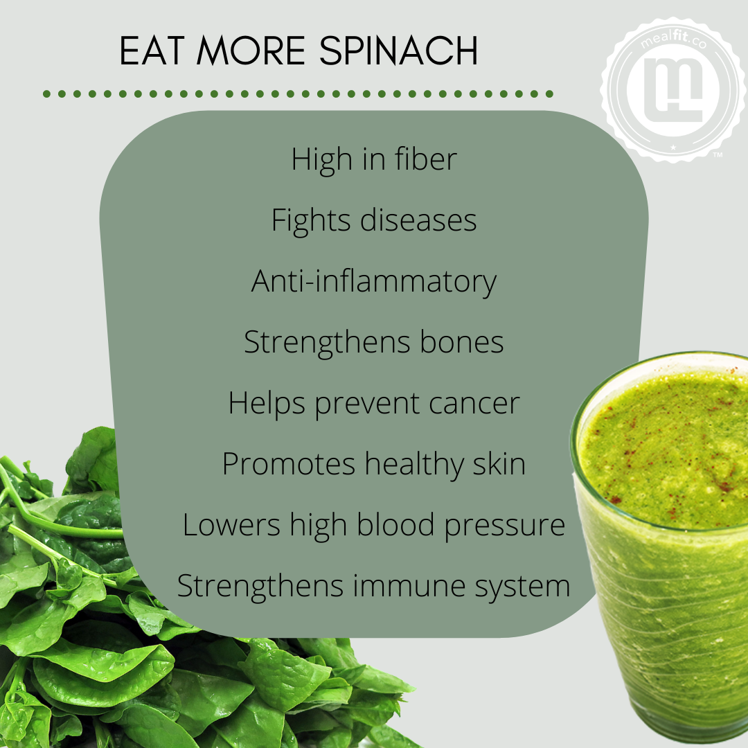 Health benefits of spinach infographic
