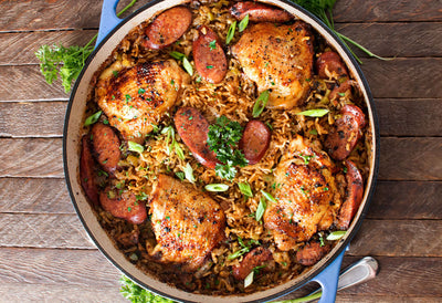 One Pan Hearty Chicken & Dirty Rice Dinner
