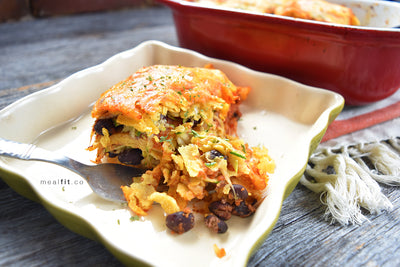 mealFit Black Bean Zucchini Enchilada Casserole