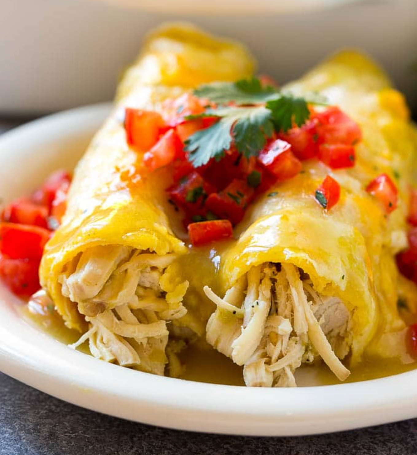 Easy Homemade Chicken & Green Chile Enchiladas