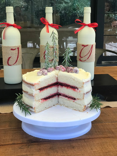 Cranberry Filled White Cake