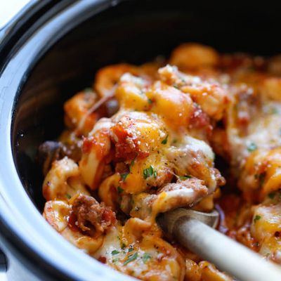 Slow Cooked Cheesy Tortellini