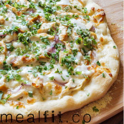 Chicken Pizza with a Creamy White Cheese Sauce