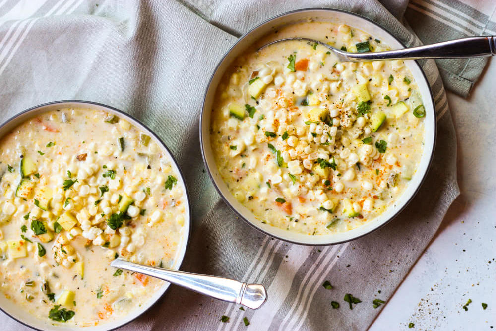 Sweet Summertime Zucchini and Corn Chowder