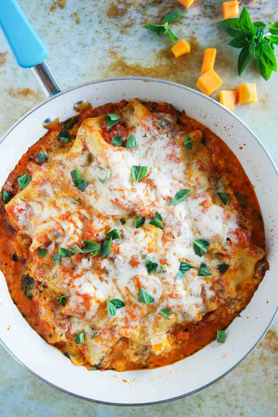 One Skillet Butternut Squash Lasagna