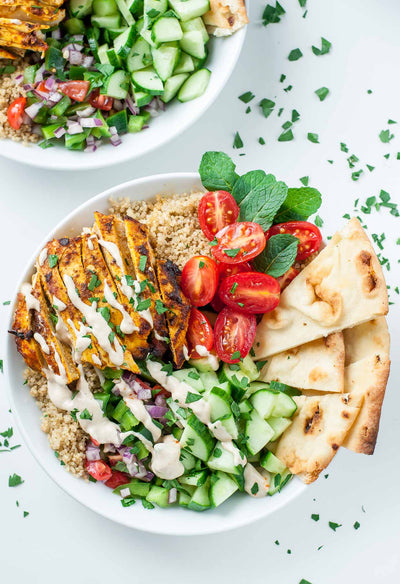 Fresh Greek Power Bowl with Homemade Tzatziki