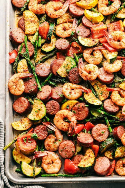 Surprisingly Easy Spicy Cajun Shrimp and Roasted Veggies Sheet Pan Meal